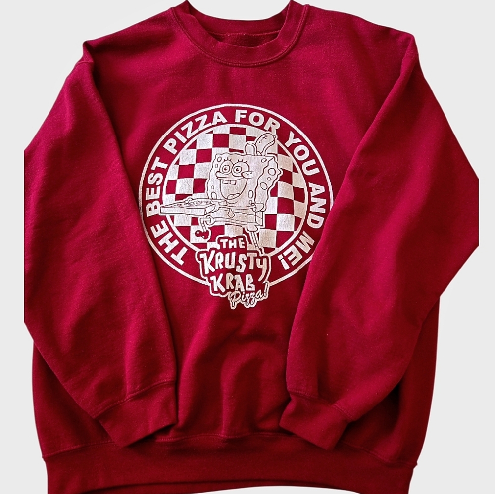 SpongeBob SquarePants Krusty Krab Pizza Sweatshirt Nickelodeon L - Picture 5 of 5